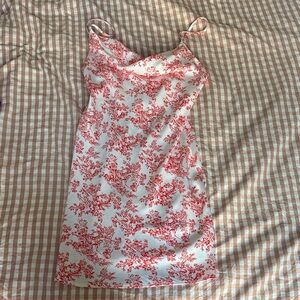 Urban Outfitters Slip Dress with Red Floral Toile Print